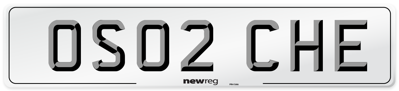 OS02 CHE Number Plate from New Reg